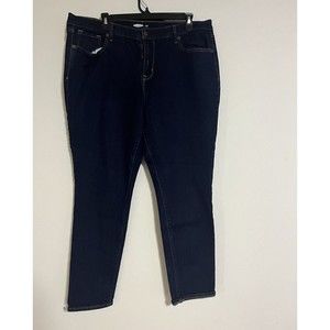 Old Navy Women's Size 16 Short Blue Curvy Mid Rise Dark Wash Skinny Denim Jean